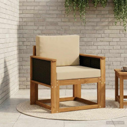 Środkowa sofa ogrodowa Lite Drewno Akacji naturalny