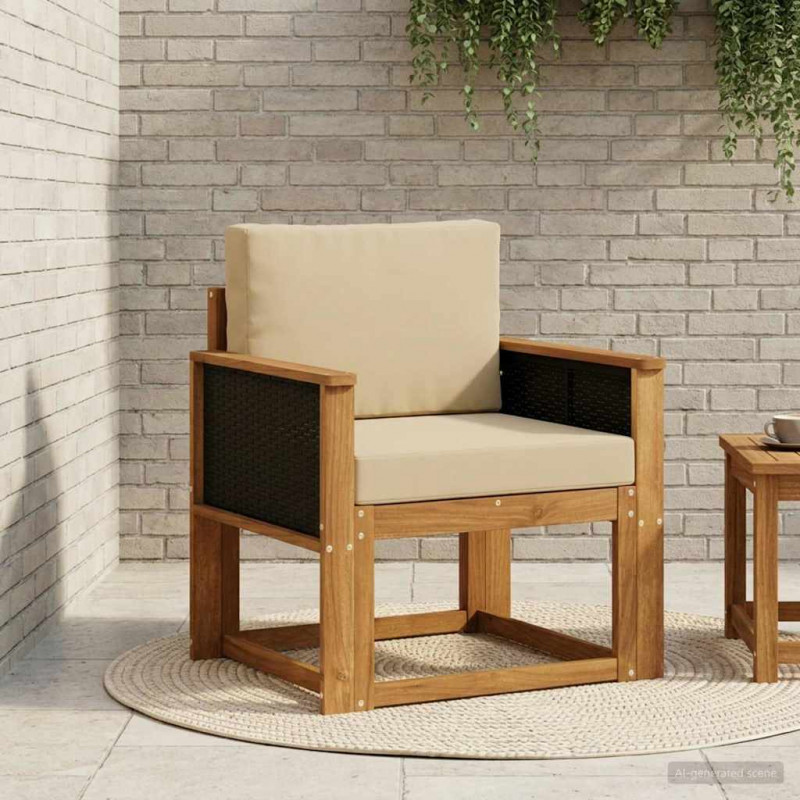 Środkowa sofa ogrodowa Lite Drewno Akacji naturalny