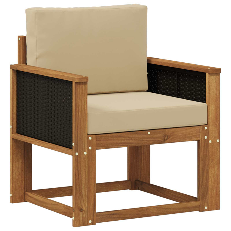 Środkowa sofa ogrodowa Lite Drewno Akacji naturalny