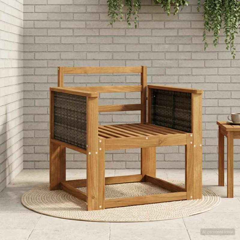 Środkowa sofa ogrodowa Lite Drewno Akacji naturalny