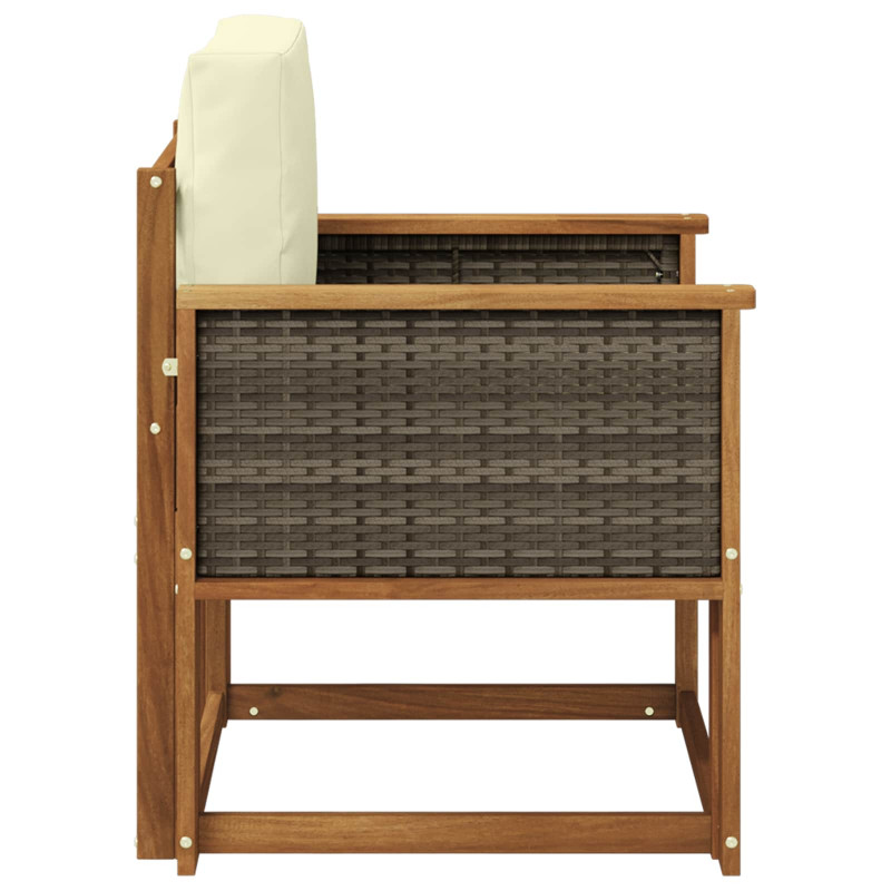 Środkowa sofa ogrodowa Lite Drewno Akacji naturalny