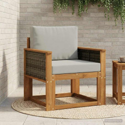 Środkowa sofa ogrodowa Lite Drewno Akacji naturalny