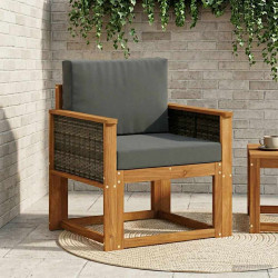 Środkowa sofa ogrodowa Lite Drewno Akacji naturalny