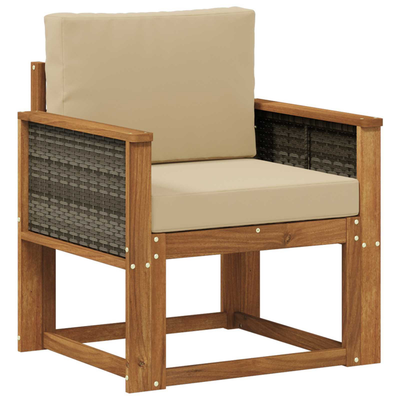 Środkowa sofa ogrodowa Lite Drewno Akacji naturalny
