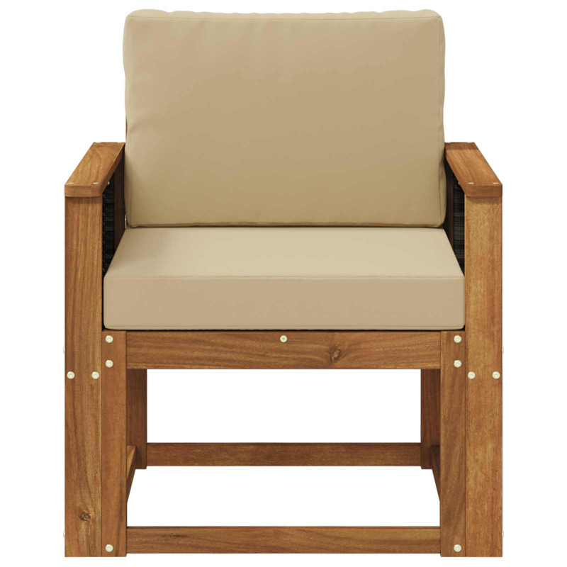 Środkowa sofa ogrodowa Lite Drewno Akacji naturalny