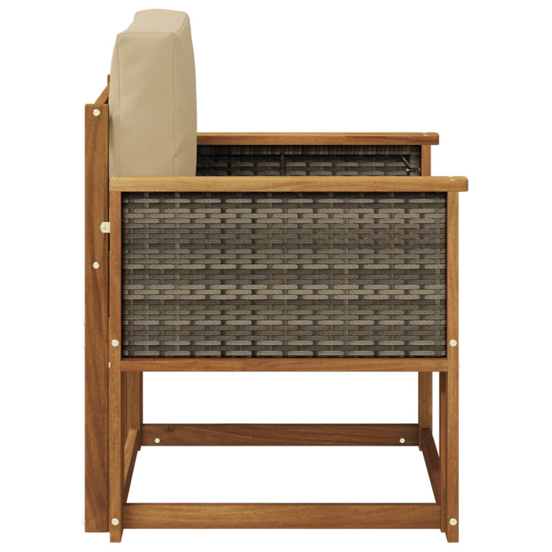 Środkowa sofa ogrodowa Lite Drewno Akacji naturalny
