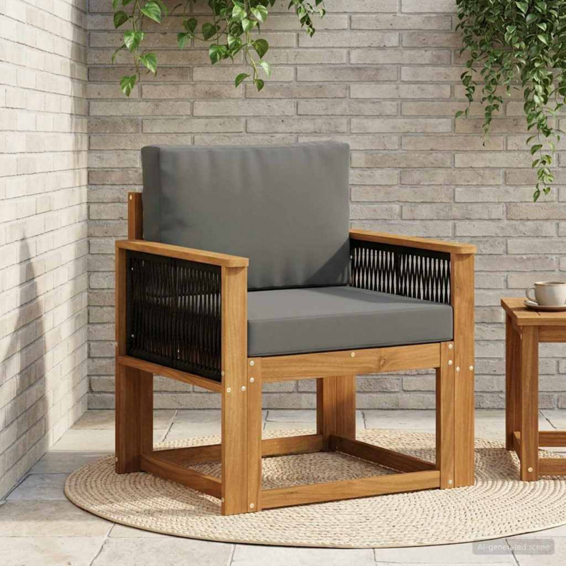 Środkowa sofa ogrodowa Lite Drewno Akacji naturalny