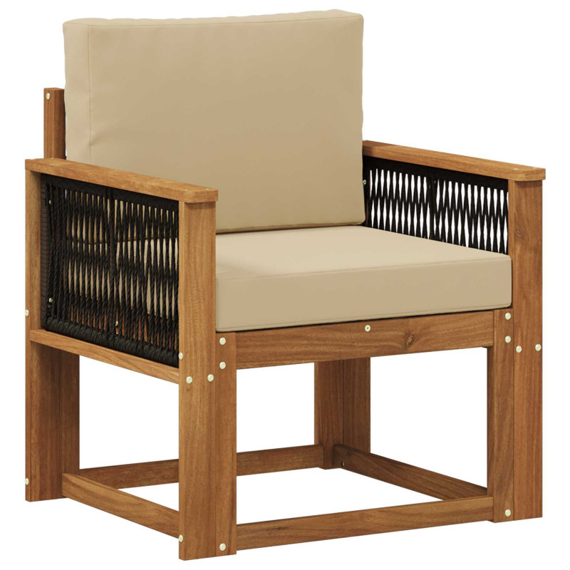 Środkowa sofa ogrodowa Lite Drewno Akacji naturalny