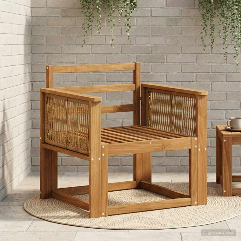 Środkowa sofa ogrodowa Lite Drewno Akacji naturalny