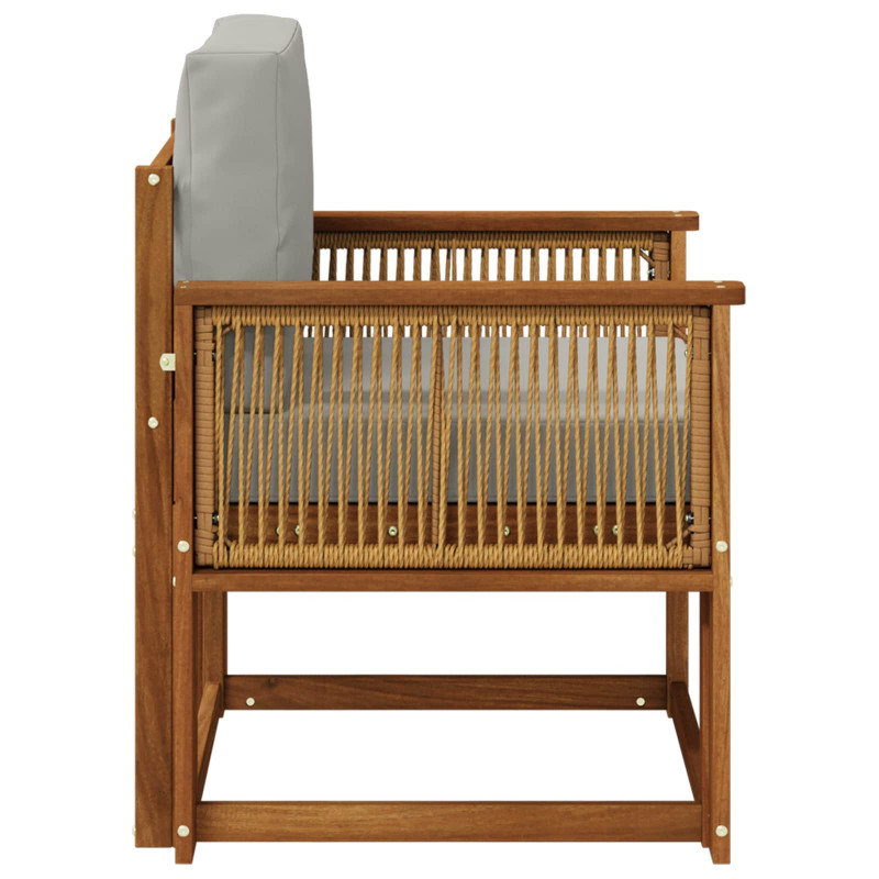 Środkowa sofa ogrodowa Lite Drewno Akacji naturalny
