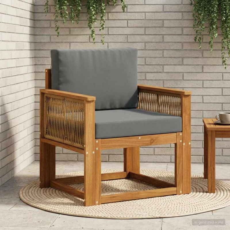 Środkowa sofa ogrodowa Lite Drewno Akacji naturalny