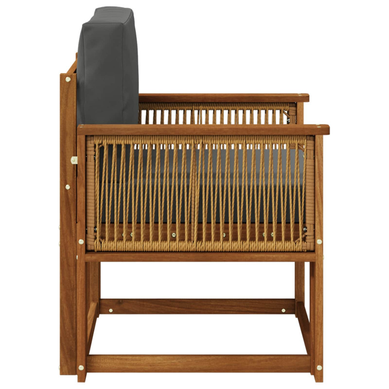 Środkowa sofa ogrodowa Lite Drewno Akacji naturalny