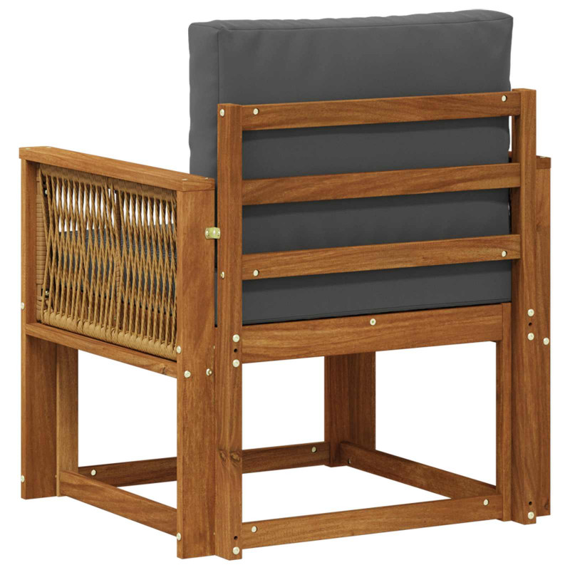 Środkowa sofa ogrodowa Lite Drewno Akacji naturalny