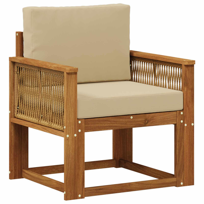 Środkowa sofa ogrodowa Lite Drewno Akacji naturalny