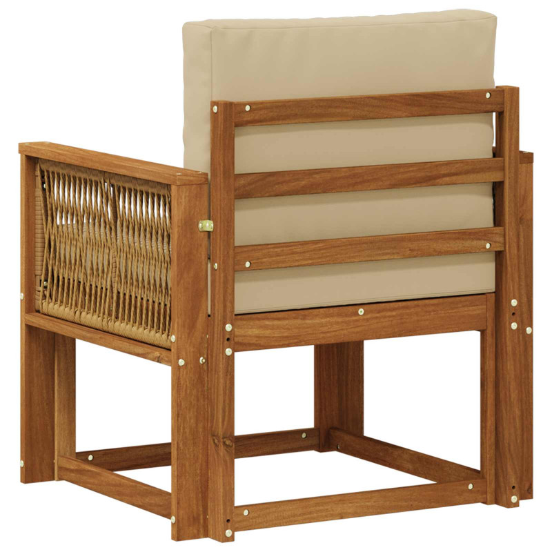 Środkowa sofa ogrodowa Lite Drewno Akacji naturalny
