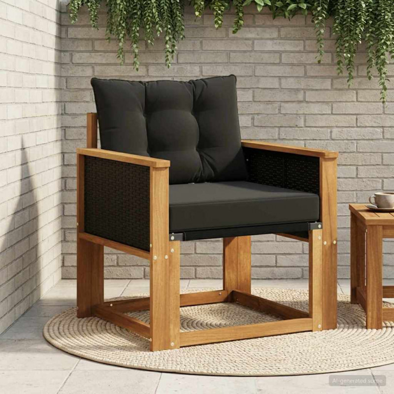 Środkowa sofa ogrodowa Lite Drewno Akacji naturalny