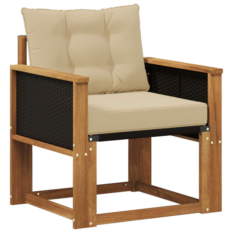 Środkowa sofa ogrodowa Lite Drewno Akacji naturalny