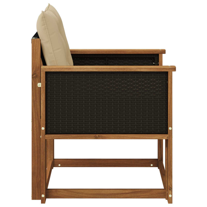 Środkowa sofa ogrodowa Lite Drewno Akacji naturalny