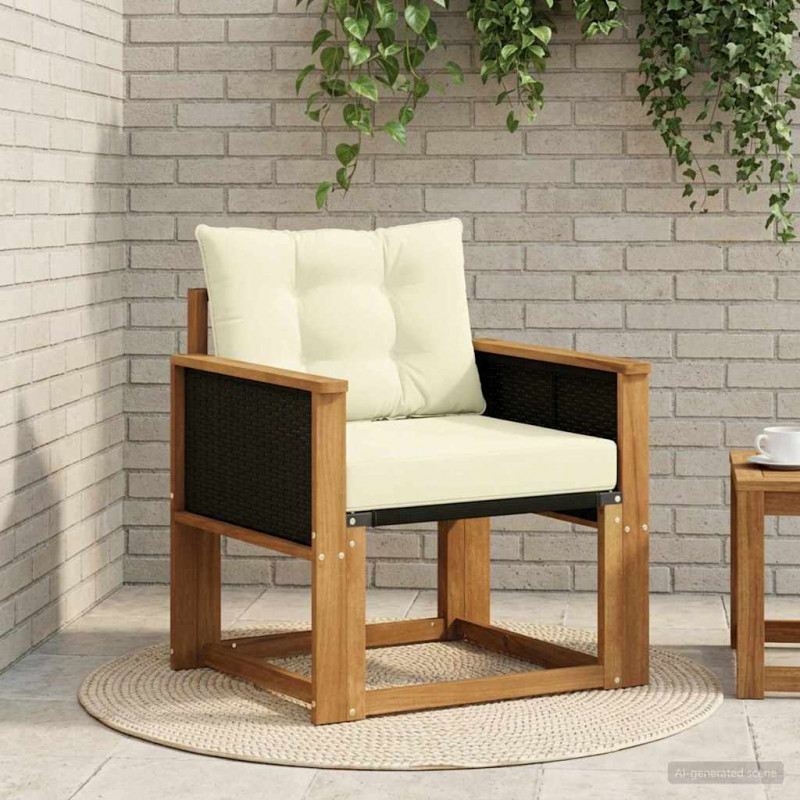 Środkowa sofa ogrodowa Lite Drewno Akacji naturalny
