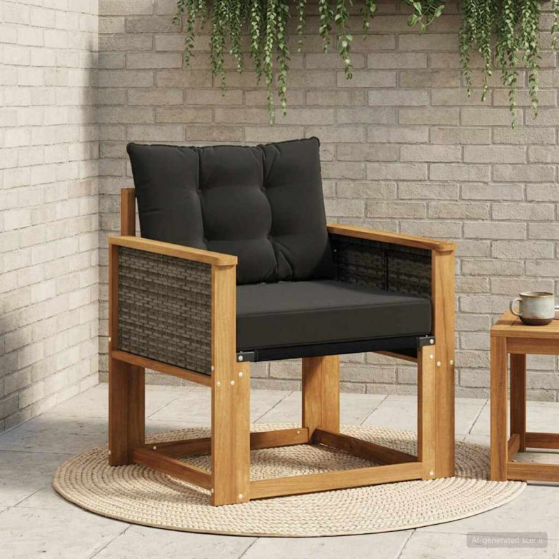 Środkowa sofa ogrodowa Lite Drewno Akacji naturalny