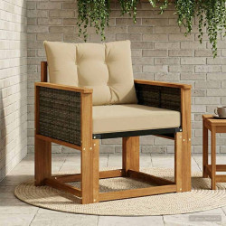 Środkowa sofa ogrodowa Lite Drewno Akacji naturalny
