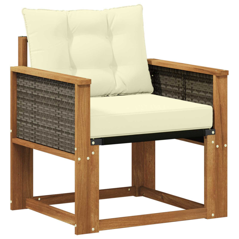 Środkowa sofa ogrodowa Lite Drewno Akacji naturalny