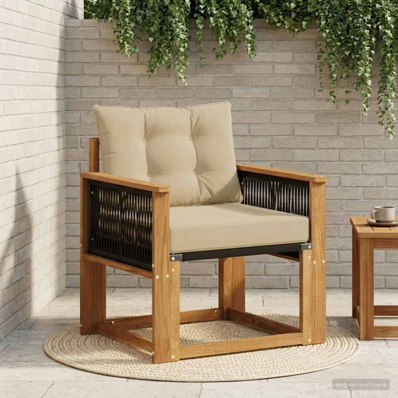 Środkowa sofa ogrodowa Lite Drewno Akacji naturalny