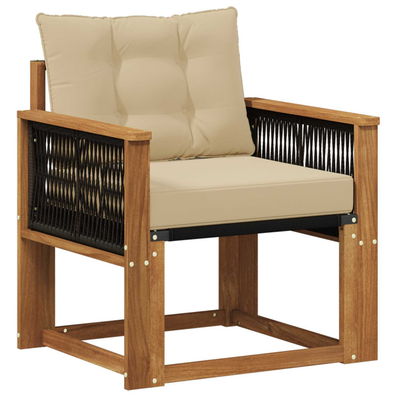 Środkowa sofa ogrodowa Lite Drewno Akacji naturalny