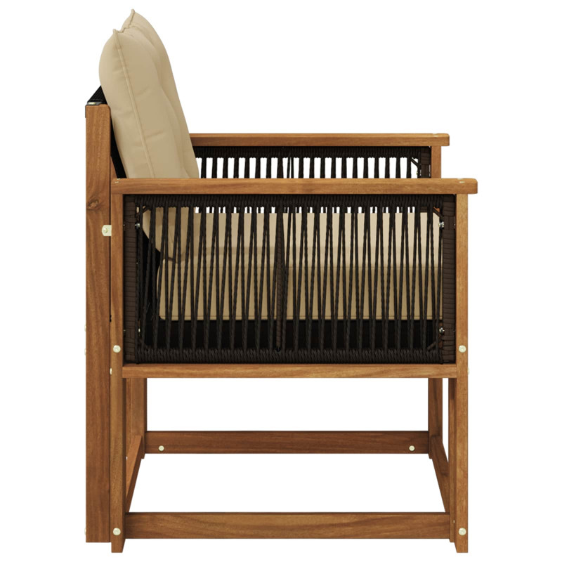 Środkowa sofa ogrodowa Lite Drewno Akacji naturalny