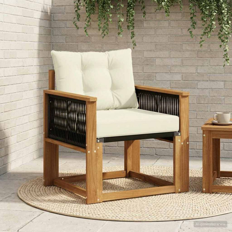 Środkowa sofa ogrodowa Lite Drewno Akacji naturalny