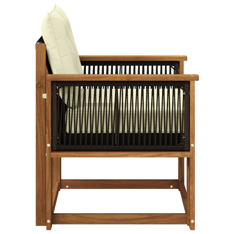 Środkowa sofa ogrodowa Lite Drewno Akacji naturalny