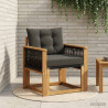 Środkowa sofa ogrodowa Lite Drewno Akacji naturalny