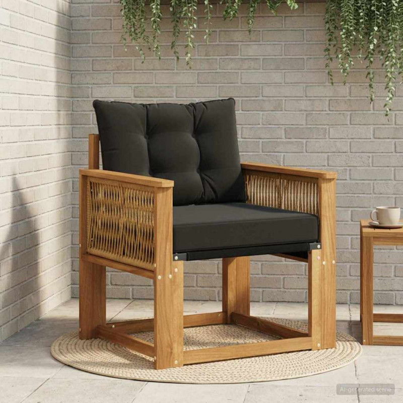 Środkowa sofa ogrodowa Lite Drewno Akacji naturalny