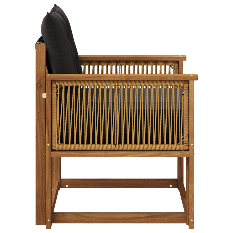 Środkowa sofa ogrodowa Lite Drewno Akacji naturalny