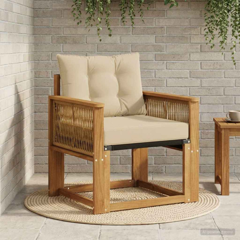Środkowa sofa ogrodowa Lite Drewno Akacji naturalny