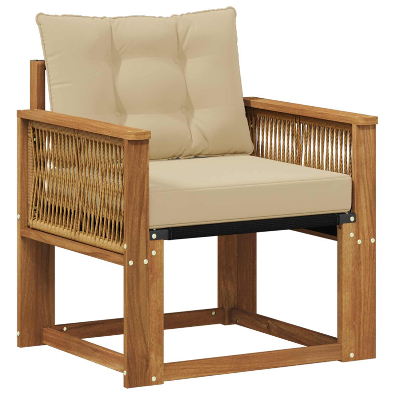 Środkowa sofa ogrodowa Lite Drewno Akacji naturalny