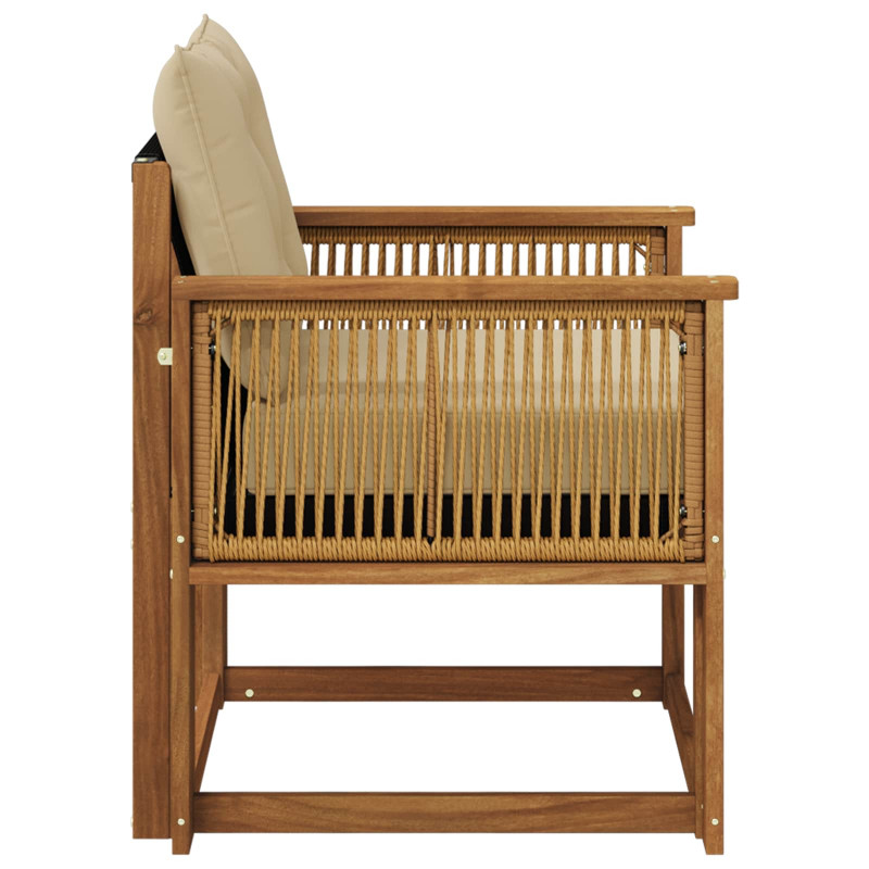 Środkowa sofa ogrodowa Lite Drewno Akacji naturalny