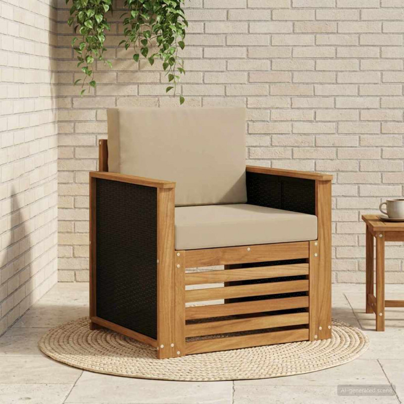 Środkowa sofa ogrodowa naturalny