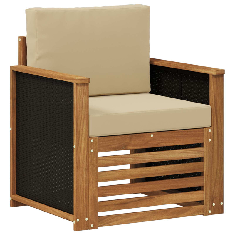 Środkowa sofa ogrodowa naturalny