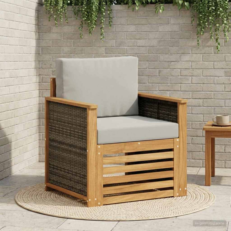 Środkowa sofa ogrodowa naturalny