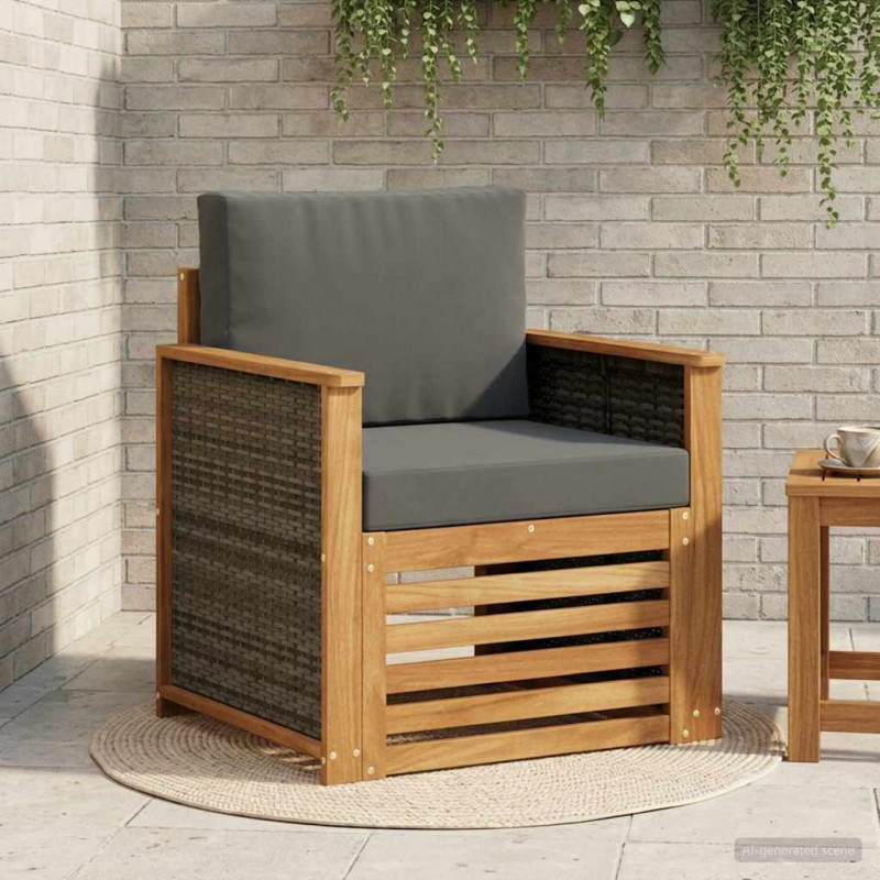 Środkowa sofa ogrodowa naturalny
