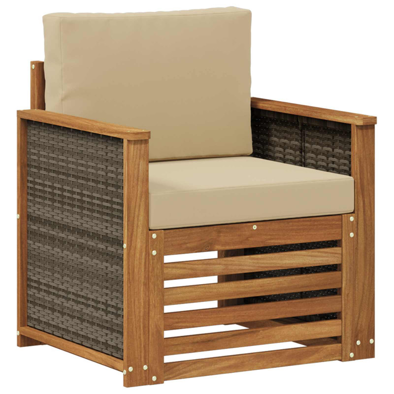 Środkowa sofa ogrodowa naturalny