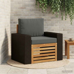 Środkowa sofa ogrodowa Lite Drewno Akacji naturalny