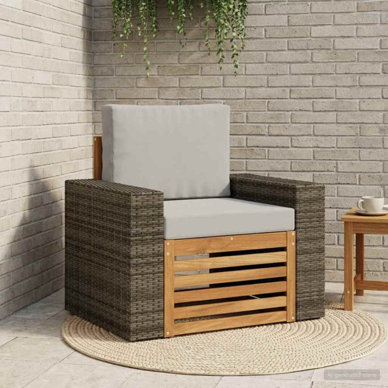 Środkowa sofa ogrodowa Lite Drewno Akacji naturalny