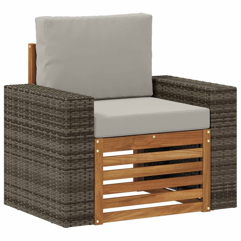 Środkowa sofa ogrodowa Lite Drewno Akacji naturalny