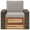 Środkowa sofa ogrodowa Lite Drewno Akacji naturalny