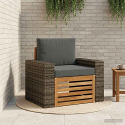 Środkowa sofa ogrodowa Lite Drewno Akacji naturalny