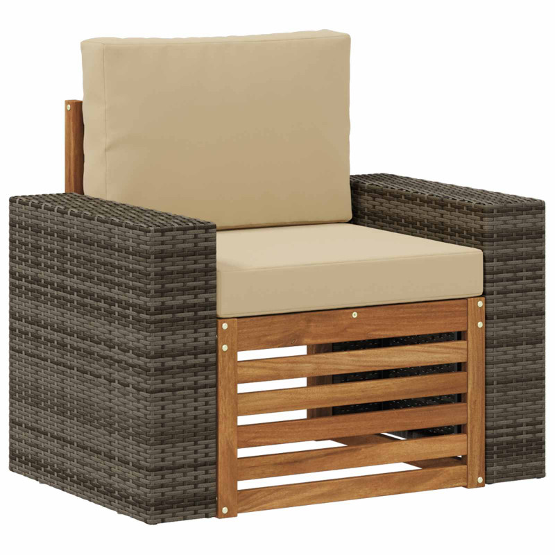 Środkowa sofa ogrodowa Lite Drewno Akacji naturalny