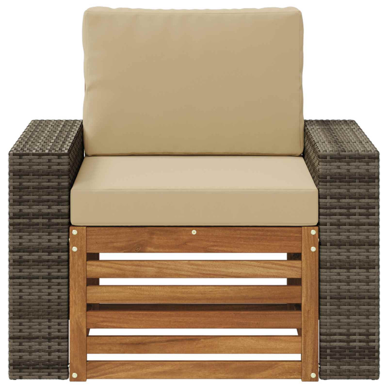 Środkowa sofa ogrodowa Lite Drewno Akacji naturalny