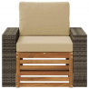 Środkowa sofa ogrodowa Lite Drewno Akacji naturalny